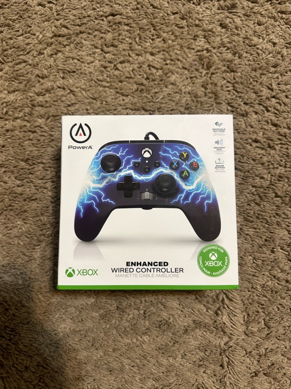 Vintage Xbox Enhanced wired controller “lightning blue” 2021